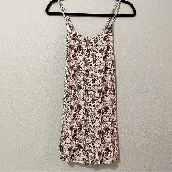 Aritzia Talula Pink Ditsy Floral Strappy Back Mini Dress Womens 6 Girly Romantic - Picture 1 of 11